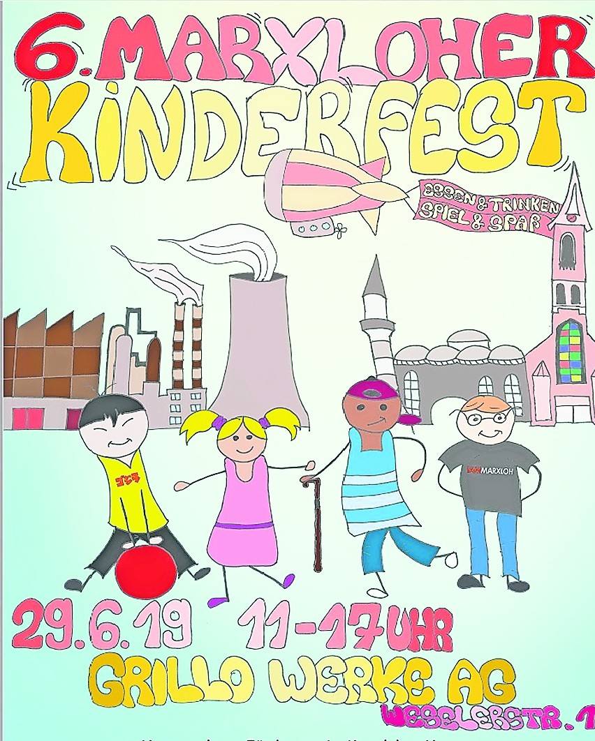  So bunt wie das Plakat soll es auch auf dem Fest am Samstag zugehen. Wobei nicht nur die Kinder werden hier Spaß haben, auch Erwachsene sind willkommen. Grafik: Förderverein Marxloh 