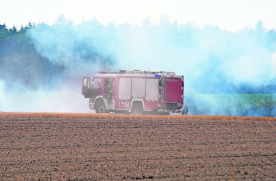  Der Grasland-Feuerindex ist auf Stufe fünf, der höchstmöglichen Stufe, voraussichtlich noch bis Freitag. Gestern brannte nun ein Stoppelfeld in Oberkrüchten. 