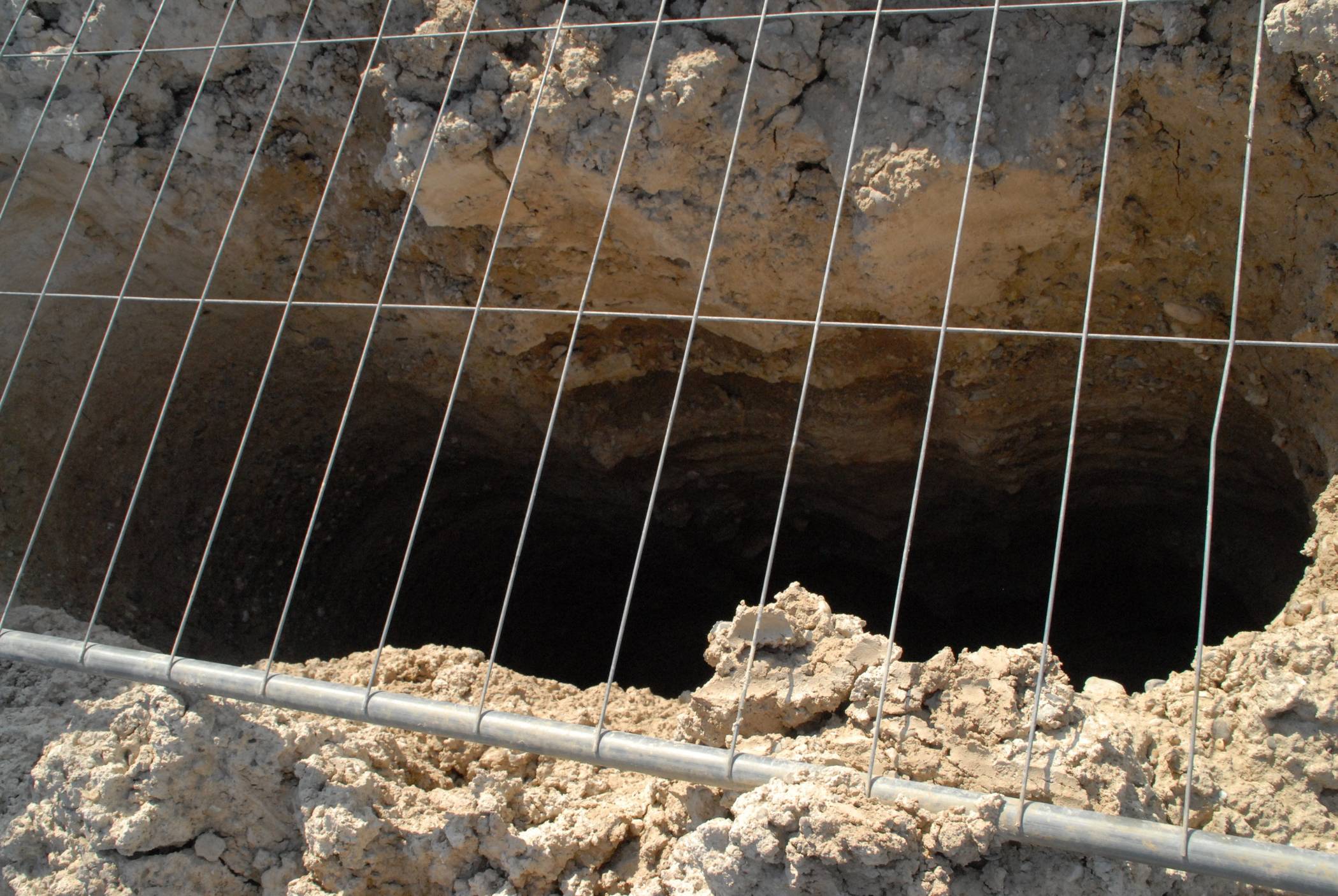  So sieht das Bohrloch aus, das von den drei Schneckenbohrern erstellt wurde. 