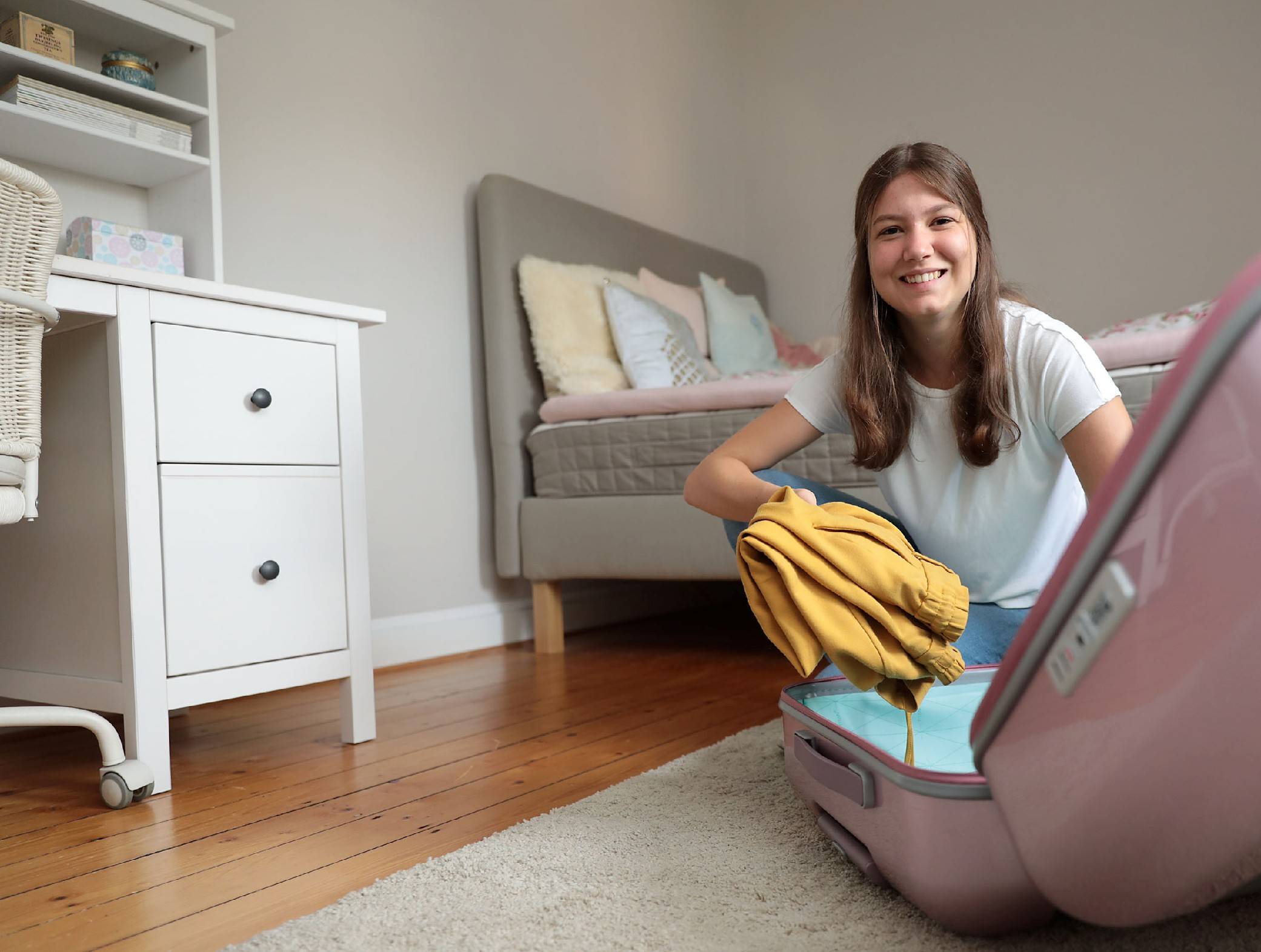 Auf gepackten Koffern: Am 28. August reist Greta Zeidler mit dem parlamentarischen Patenschaftsprogramm in die USA.