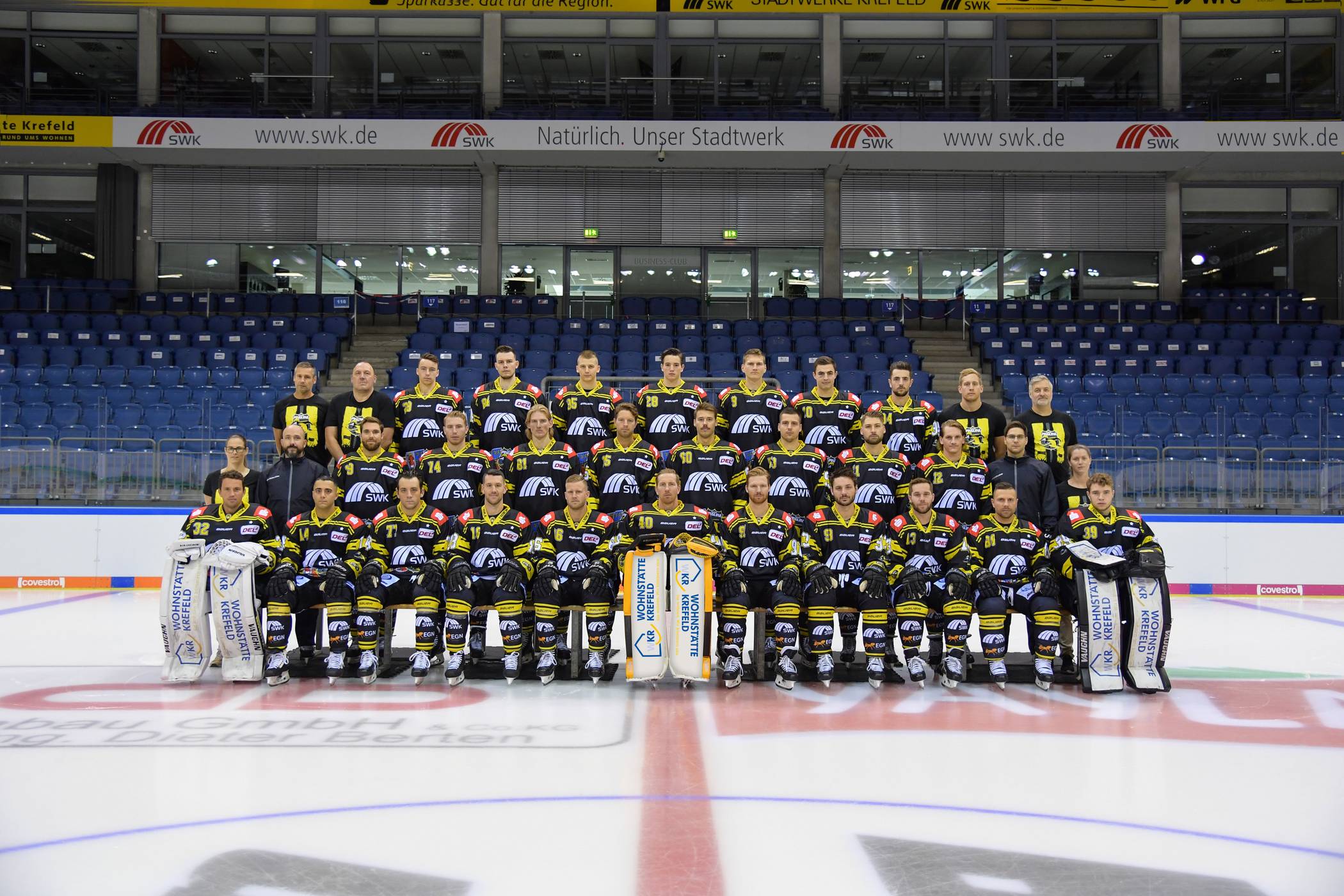 Die Mannschaft der Krefeld Pinguine für die DEL-Spielzeit 2019/2020
