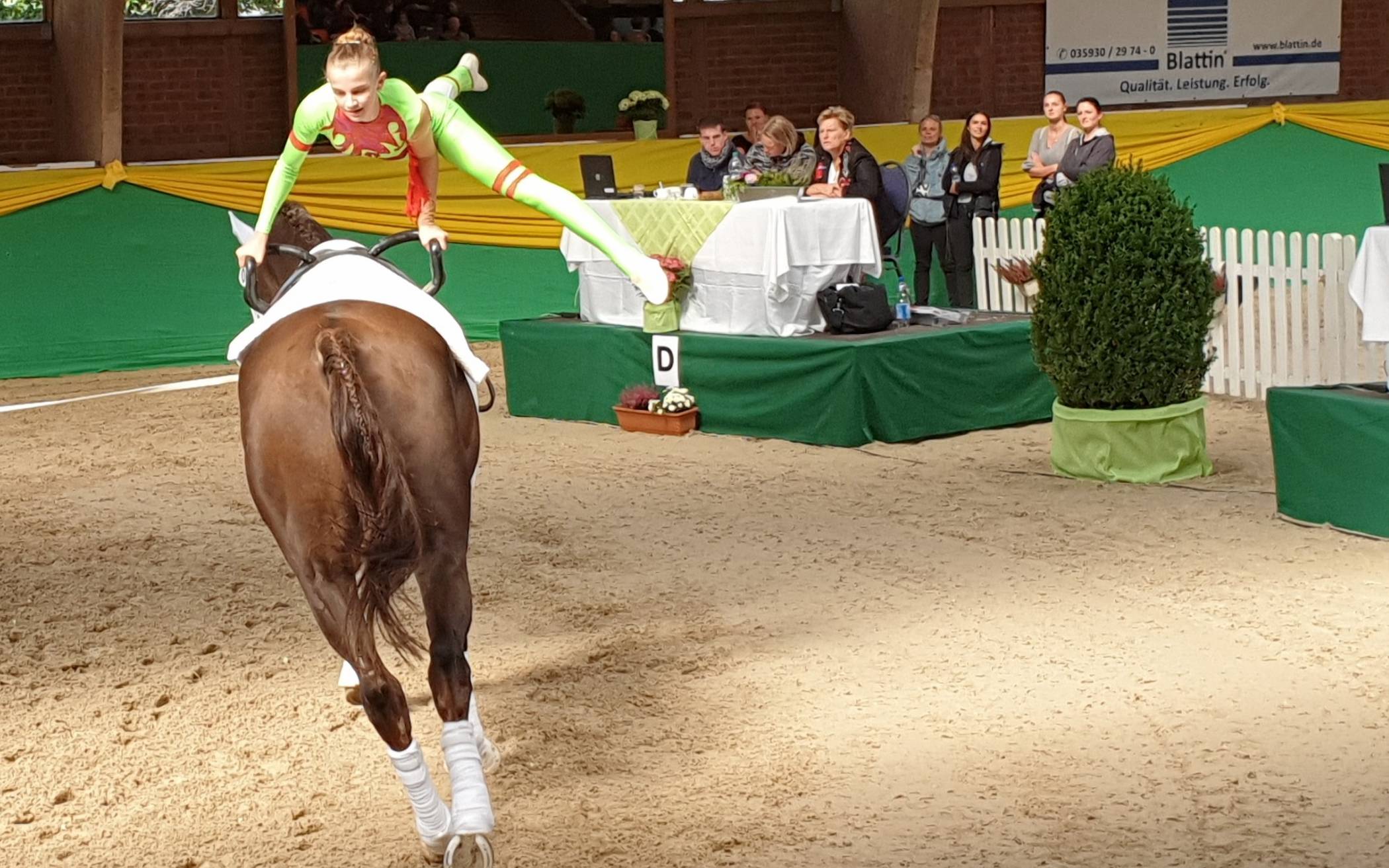 Luana Thammig zeigte bei der Deutschen Meisterschaft im Einzel-Voltigieren eine tolle Kür.