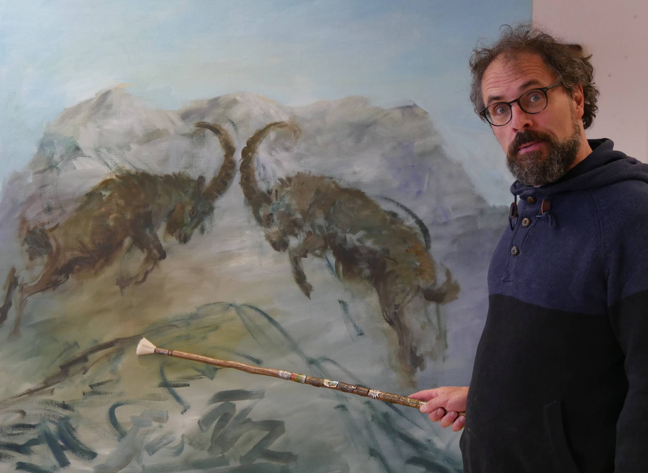   Christoph Rehlinghaus stellt seine Werke in der Atelier-Galerie-Kraft in Osterath aus. 