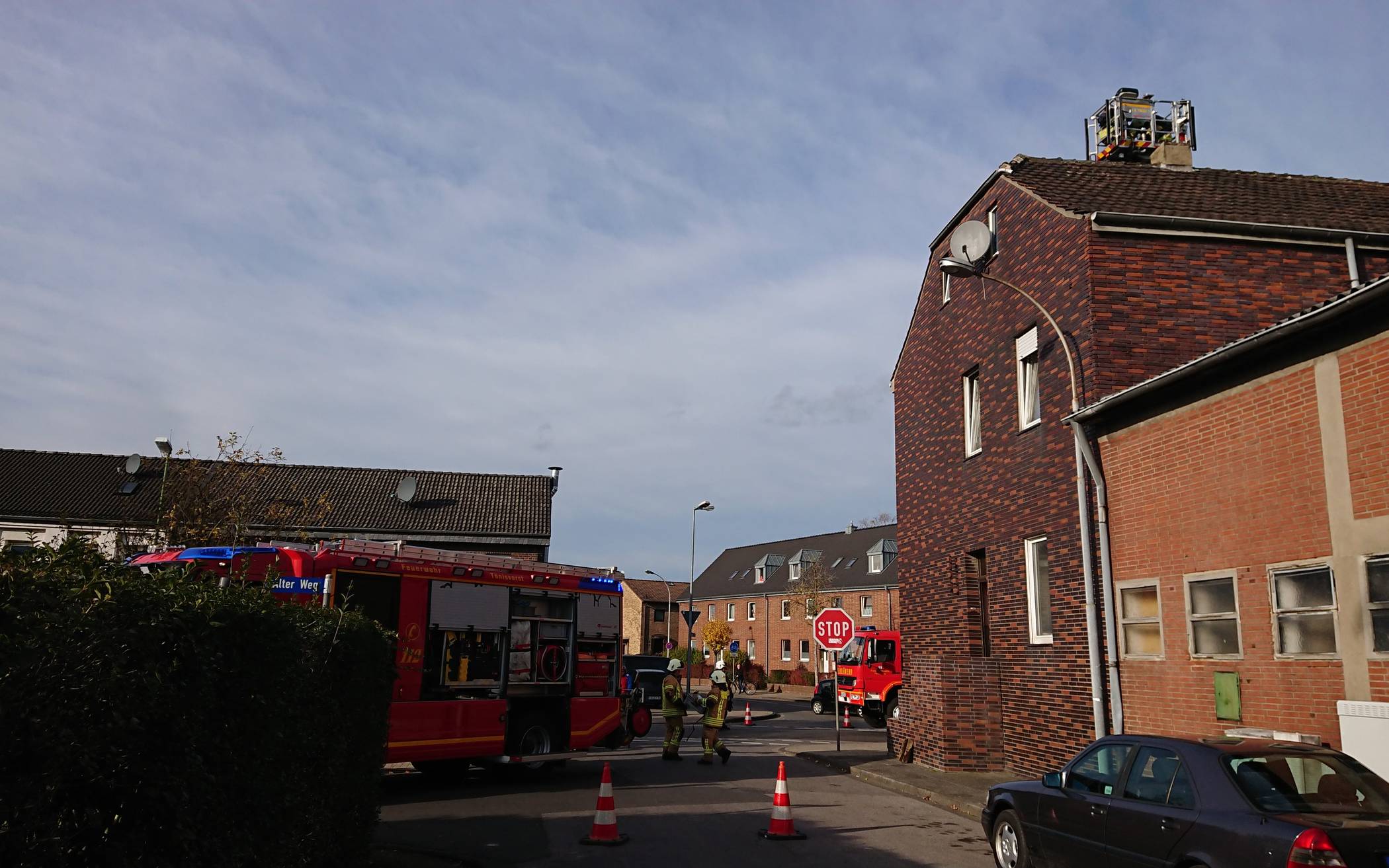 Rettungswagenbesatzung erkennt Kaminbrand