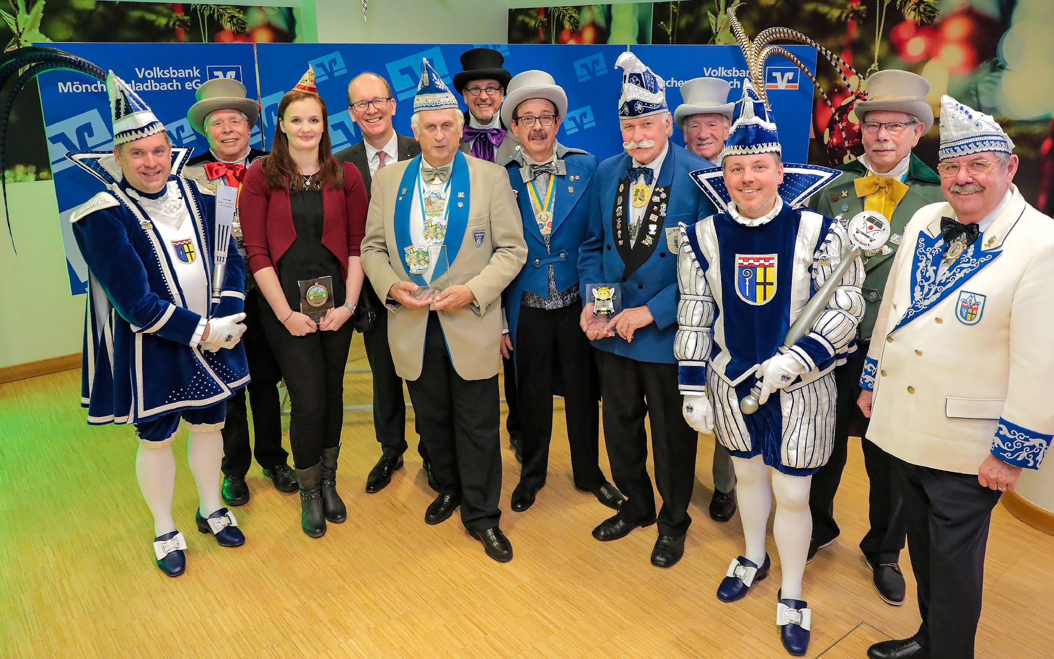 Prämierung der Orden des Jahres 2019 in der Volksbank Mönchengladbach mit dem Prinzen-Paar Prinz Axel I. und Prinz Niersius Thorsten.