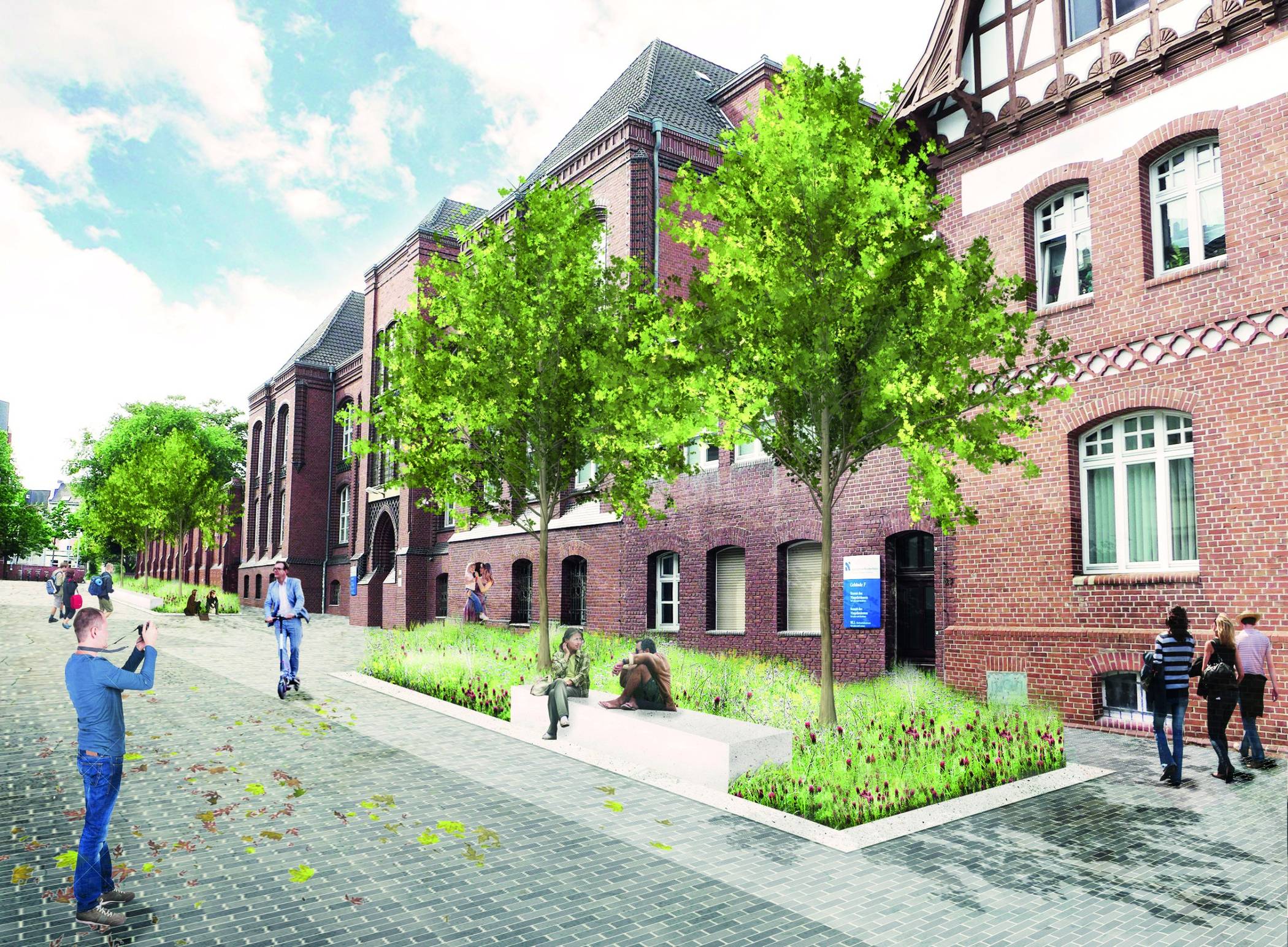  Hier ein Beispiel für die Neugestaltung der Webschulstraße. Ein Vorschlag war die Realisierung eines Campusboulevards als Fußgängerzone. 