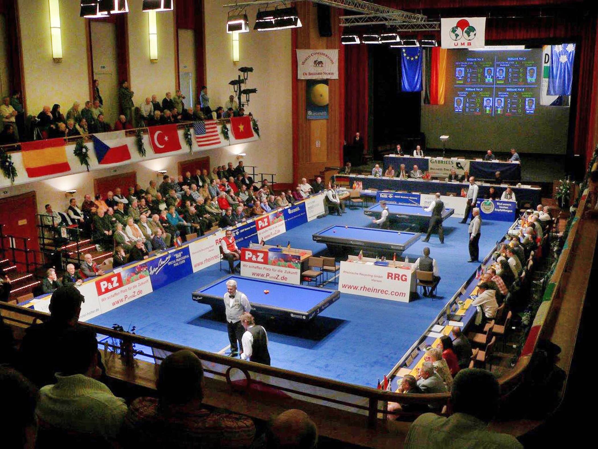 Die Billard-Weltmeisterschaft in der Festhalle fällt aus.