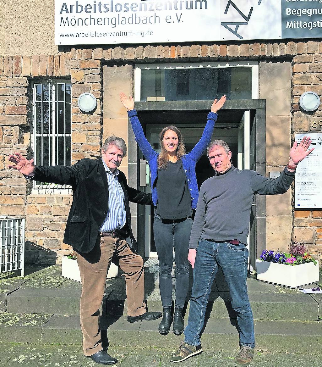 Bringen Bewegung und Gesundheit ins Quartier: Karl Sasserath, Leiter des Arbeitslosenzentrums, Justine Krause, Projektkoordinatorin, und Karl Boland vom ALZ-Vorstand.