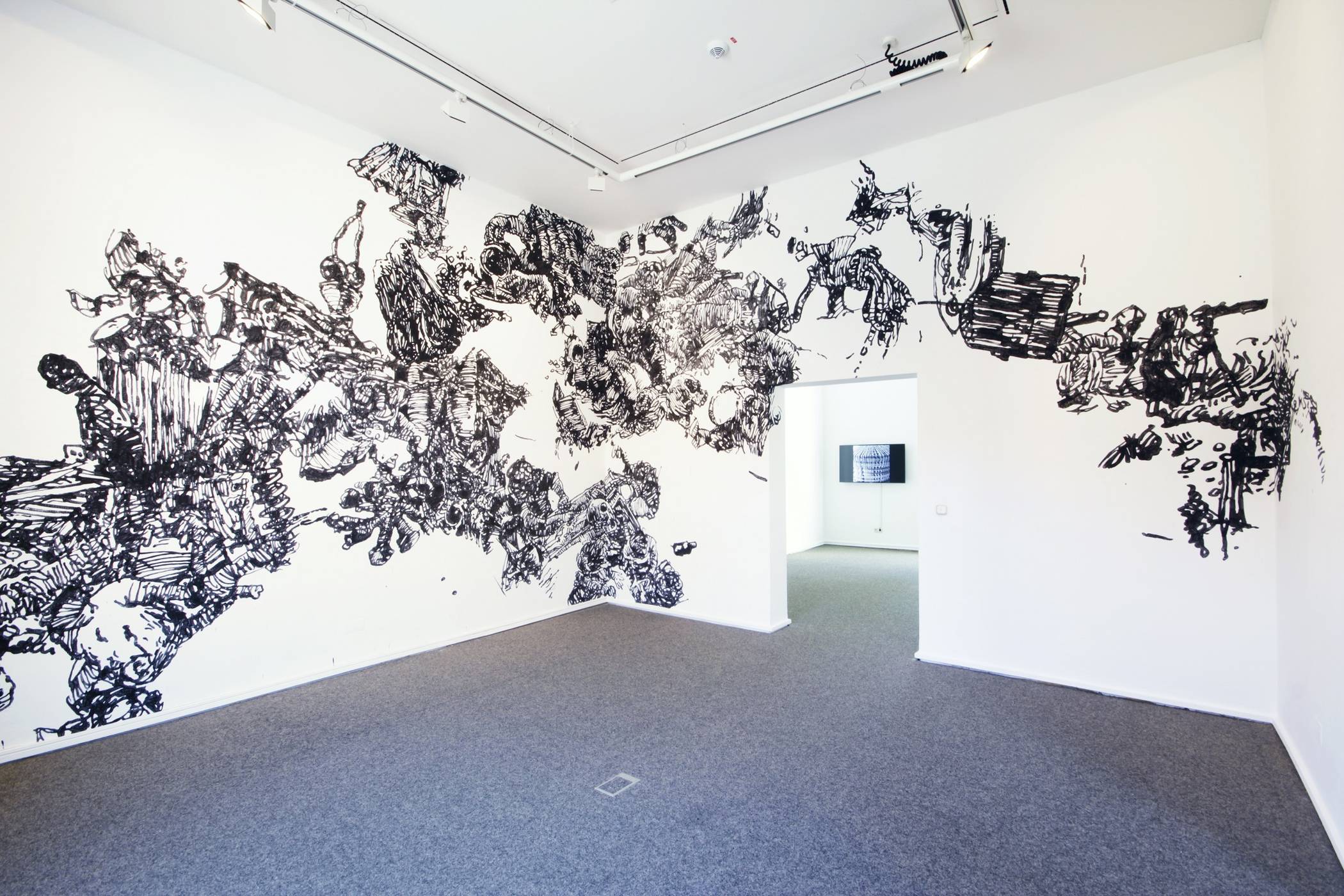 Eine Arbeit von Ubbo Kuegler in der Ausstellung „Schwarz Weiß II“.