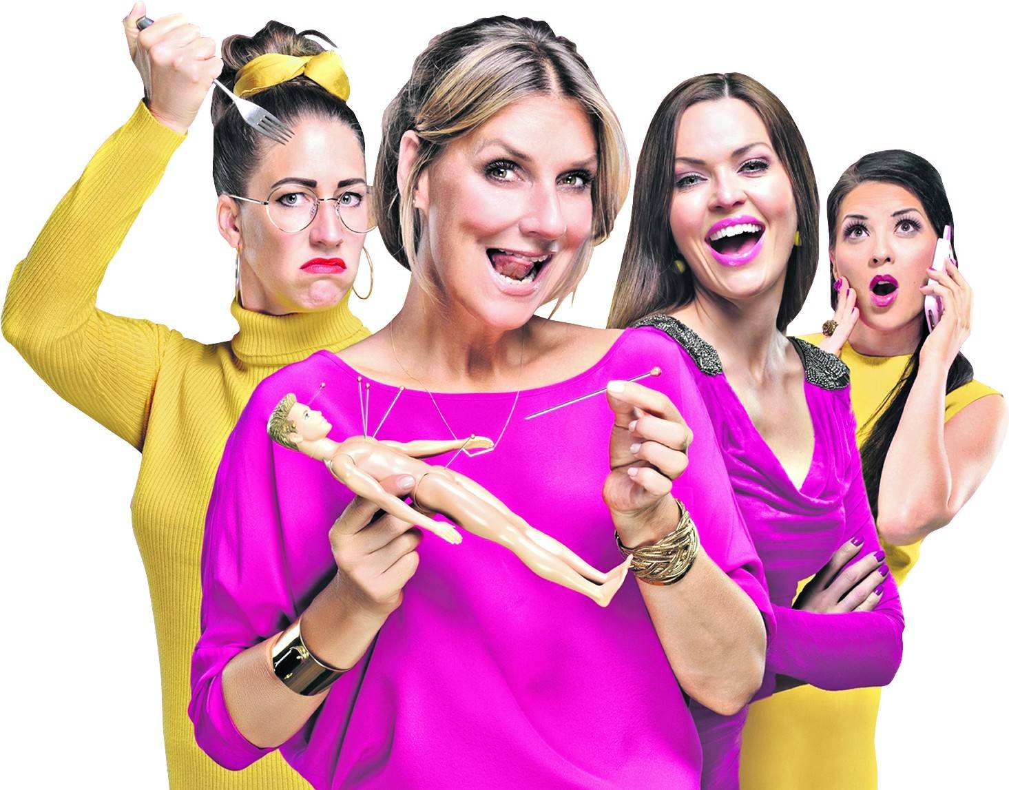 Der „Zickenzirkus“, die Karaoke-Komödie mit Kim Fisher (vorne) kommt am 1. Oktober nach Nettetal! Das Stück ist Teil des Abonnement 1 der nächsten Spielzeit.