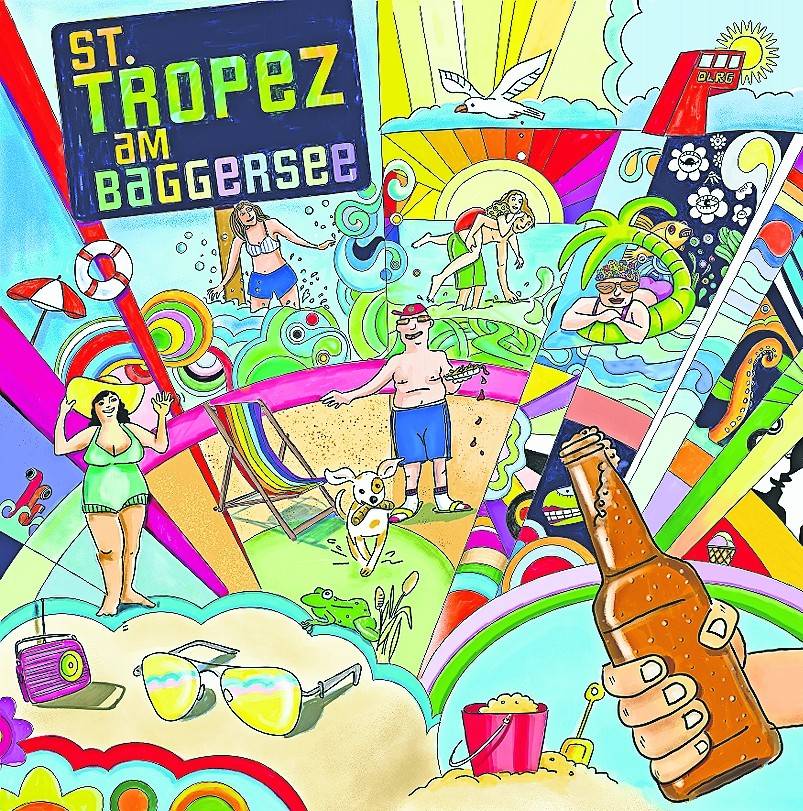 Kunterbunt kommt das Cover für „St. Tropez am Baggersee“ daher, das die Willicher Grafikdesignerin Conny Türk gestaltet hat.