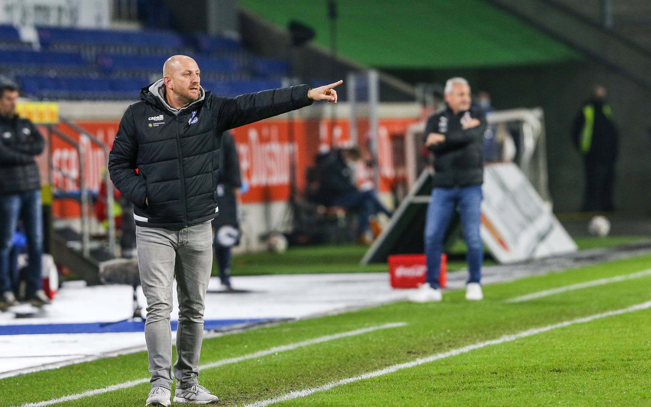 Torsten Lieberknecht gestern Abend beim Heimspiel des MSV gegen Viktoria Köln.