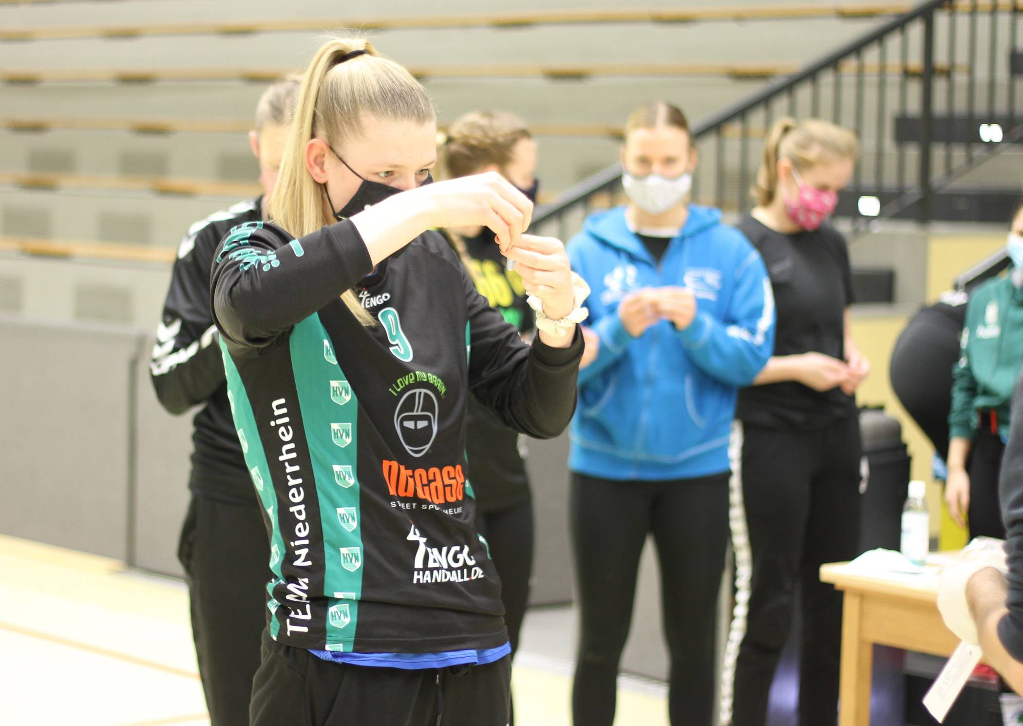 Naina Klein und ihre Mitspielerinnen durften erst nach einem negativen Corona-Schnelltest trainieren und haben gespannt auf die Ergebnisse gewartet. 