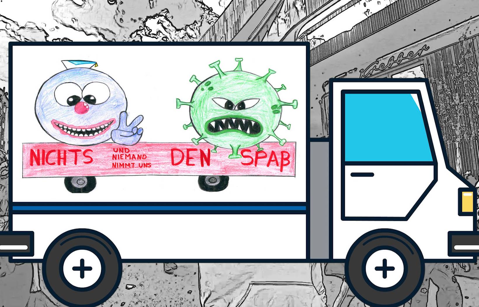 Den Veilchendienstagszug wird es 2021 als Film aus über 80 Zeichnungen der Gesellschaften geben. 