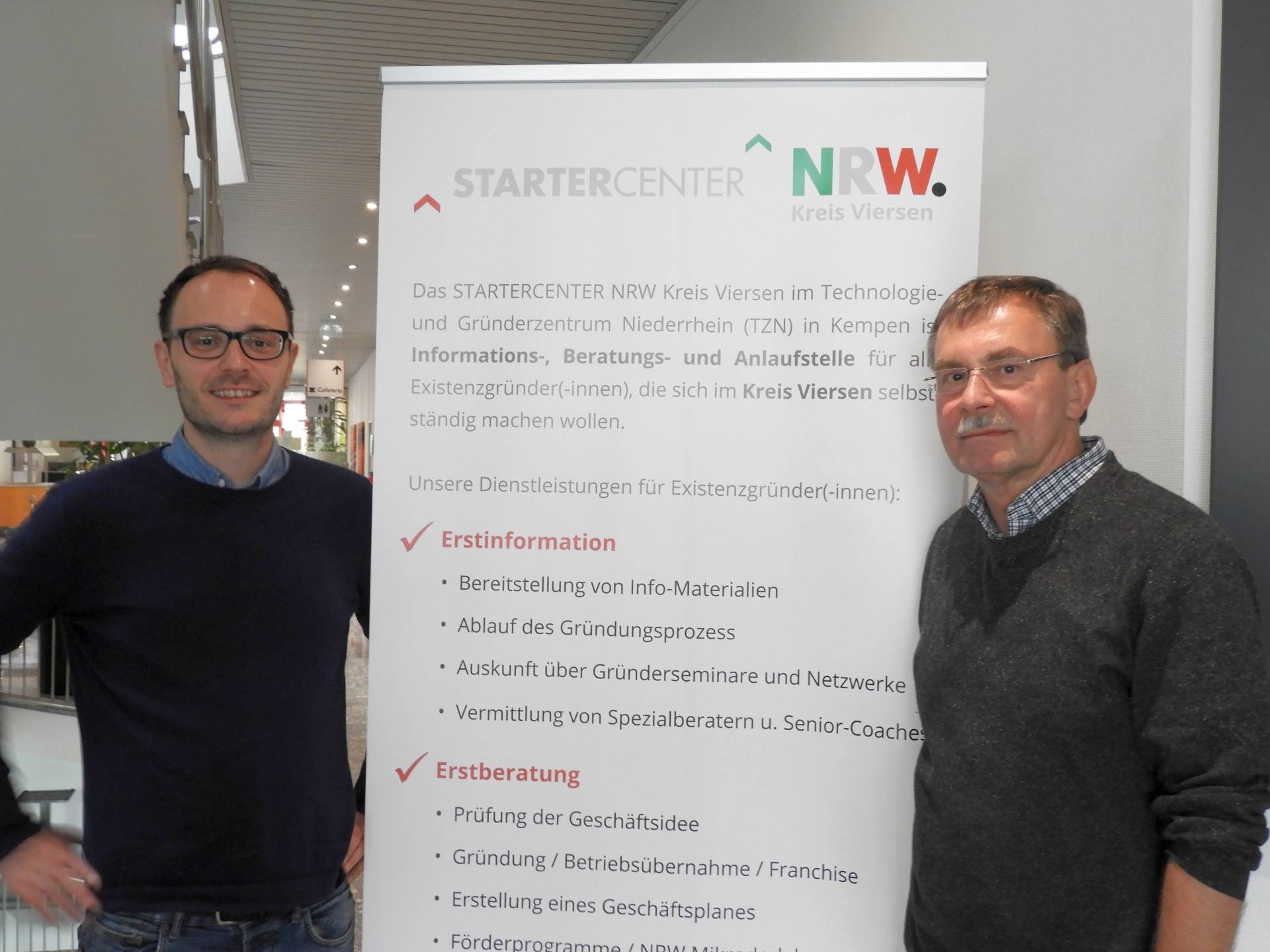  Jan-Niclas Müller (l.) hat am Jahresbeginn den Job des Gründungsberaters im Startercenter NRW von Karlheinz Pohl übernommen. 