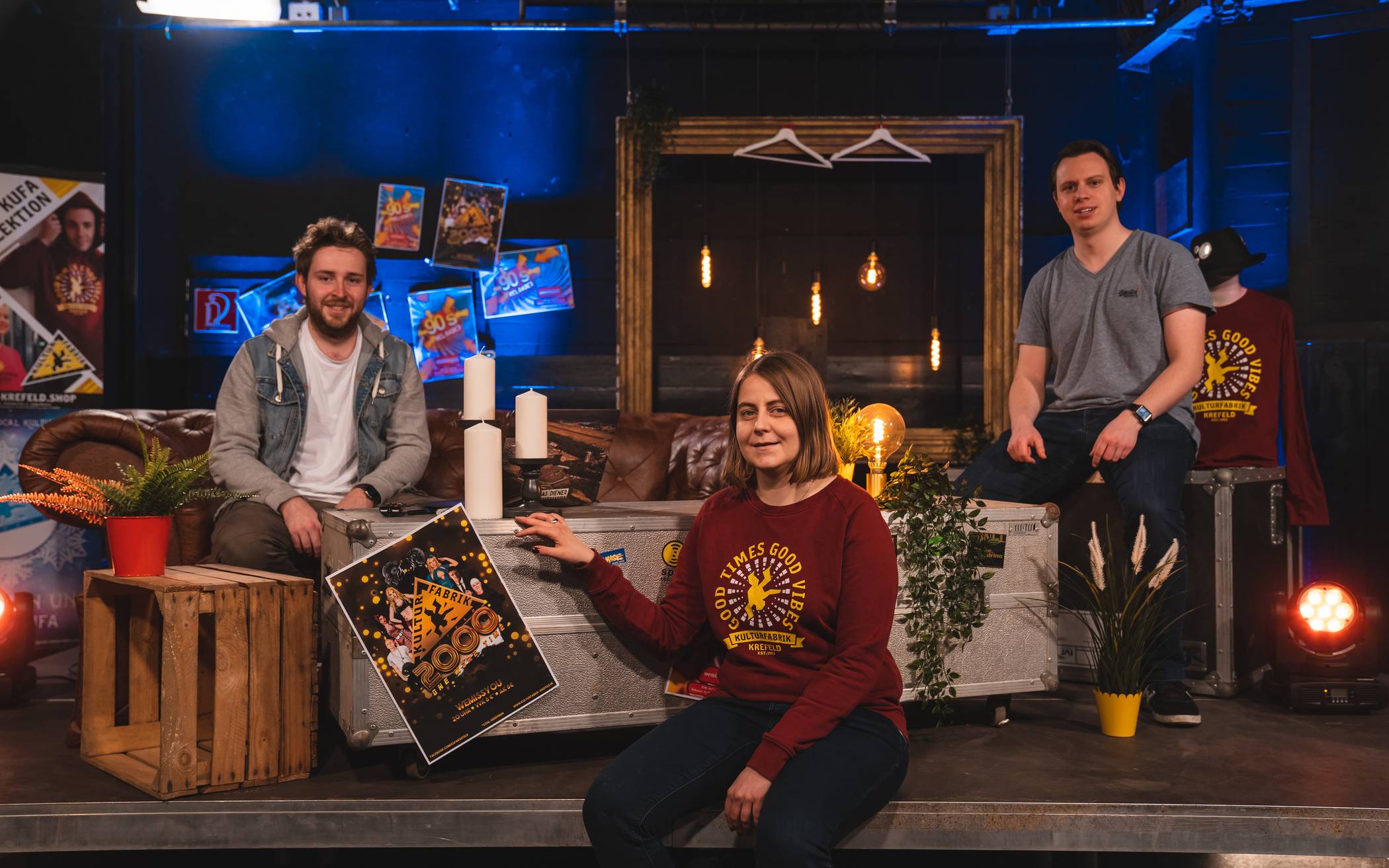 Im Talk-Set der KuFa: (v.l.) Streaming-Verantwortlicher